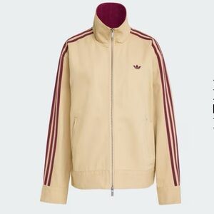 Adidas Originals Firebird Twill Track Jacket-NWT-Beige Burgundy Size XS